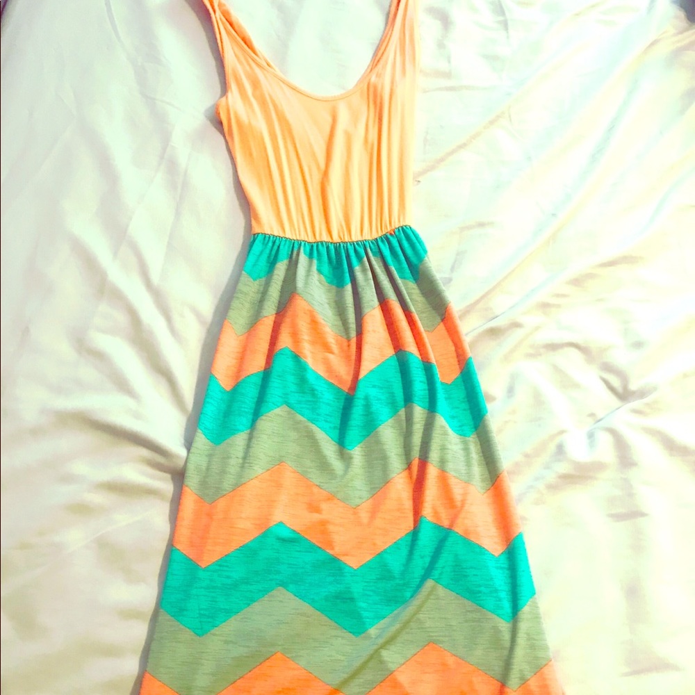 Filly Flair Orange and Turquoise Dress